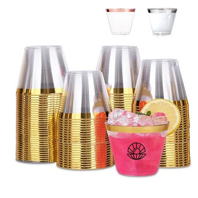 9oz Gold Rimmed Cups