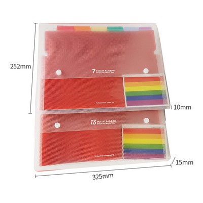 7 Pocket Rainbow Index Accordion Document File