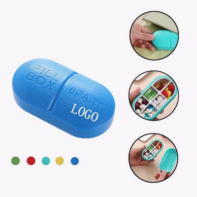 Capsule Six Grid Plastic Pill Box