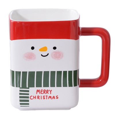 Square Snowman Ceramic Mug