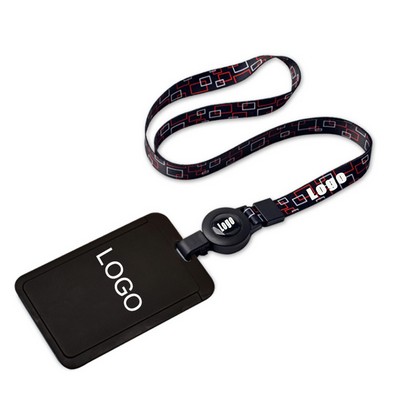 ID Card Badge Holder with Telescopic Lanyard