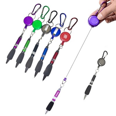 Stretchable Pen With Carabiner