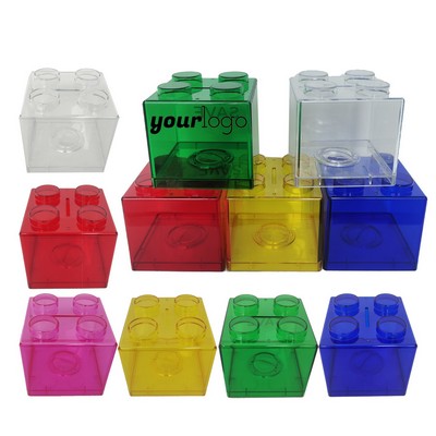 Transparent Plastic Building Blocks Piggy Bank