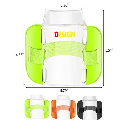 Heavy Reflective Armband ID Card Holder with Adjustable Belt Neon Armband ID Card Badge Holder