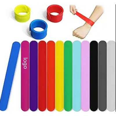 Silicone Rainbow Slap Bracelets Party Wrist Strap