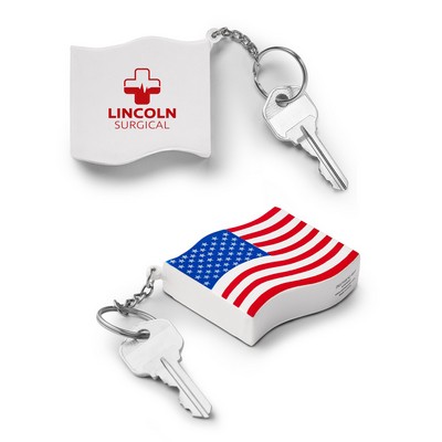 Prime Line Patriotic American Flag Shape Stress Ball Keychain