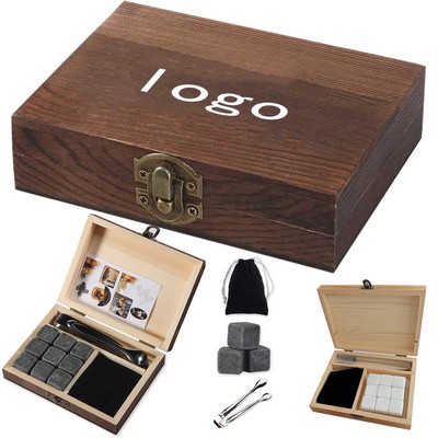 Whisky Ice Stones Gift Set-Wood Box