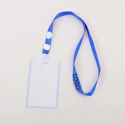 Lanyard with transparent plastic card