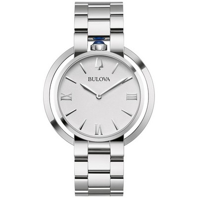 Bulova Watches Ladies' Classic Rubaiyat Silver-Tone Stainless Steel Bracelet Watch White Dial