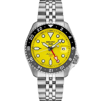 Seiko Watch 5 Sports Ss Automatic Gmt Yellow Dial