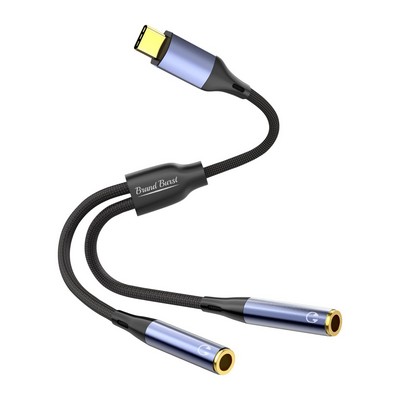 USB C To Two 3.5mm Female Audio adapter