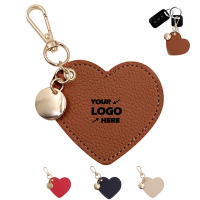 Heart Shaped PU Leather Key Chain