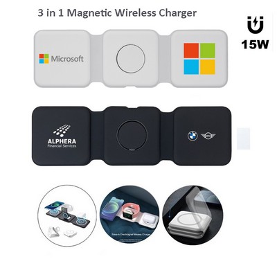 All In One Foldable Magnetic Wireless Charger 15W