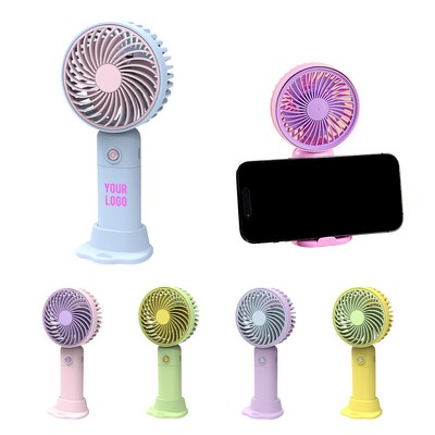 2-In-1 Handheld Power Fan With Phone Stand