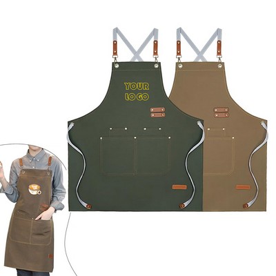 Adjustable Cross Back Canvas Apron