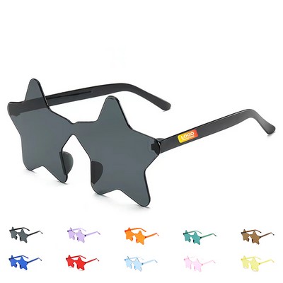 Rimless Star Transparent Candy Color Sunglass