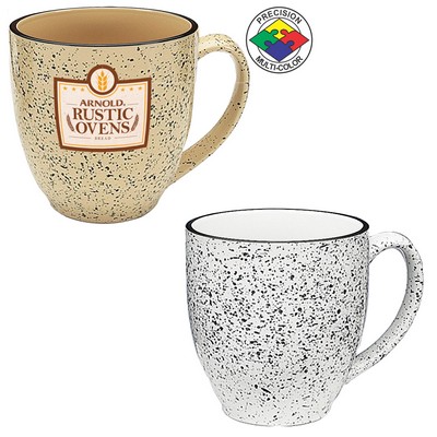 14.5 Oz. White Speckled Bistro Mug - Dishwasher Resistant - Precision Spot Color