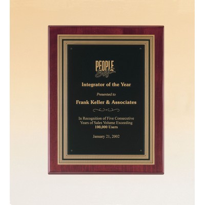 Airflyte Series Rosewood Plaque w/ Black & Gold Embossed Back Plate (11"x14")