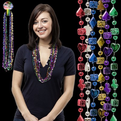 33" Metallic Casino 6 Color Metallic Bead Necklace