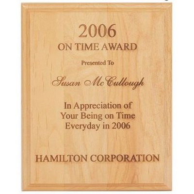 Pure Red Alder Plaque w/Laser Engraving (8"x10")