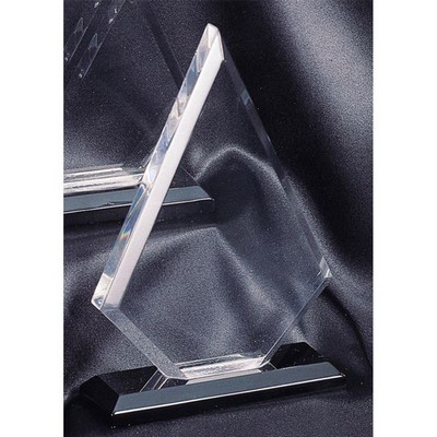 Triangle Clear Acrylic Award w/ Black Base - 5 1/2"x7 1/2"x3/4"