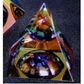 Optic Crystal Rainbow Dome Pyramid Award (2"x2"x2 1/8")