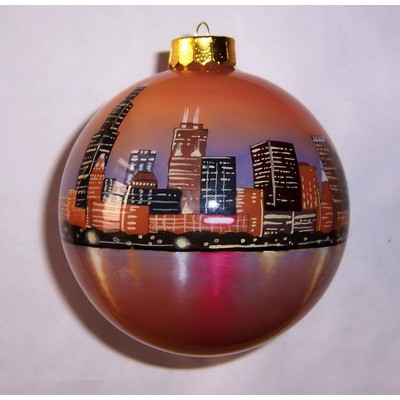 4" Ball Glass Ornament - Complex Artwork