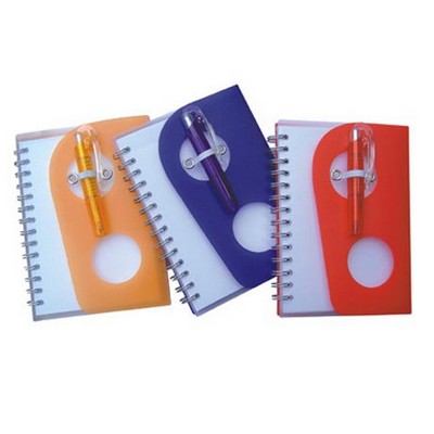 Curve Spiral Notebook w/Ballpoint Pen (13.5 Cmx9.8 Cm)