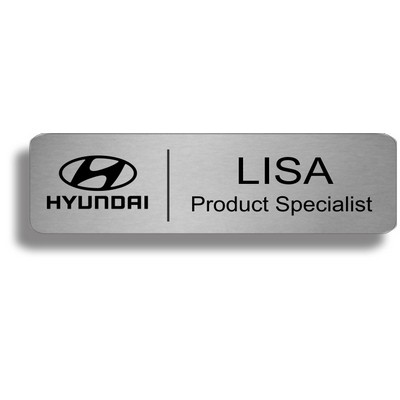 Silver Metal Frameless Aluminum Badge (3/4"x 2 3/4")