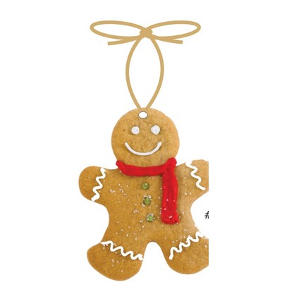 Gingerbread Man Promotional Ornament w/ Black Back (4 Square Inch)