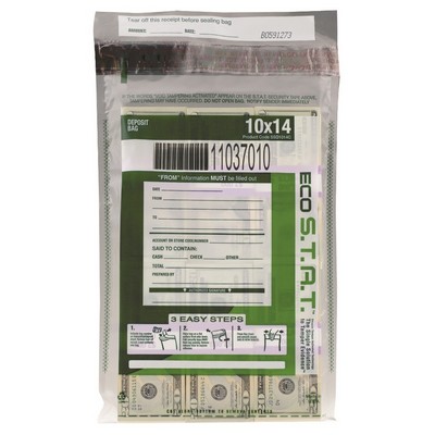 Eco Stat Cash, Evidence, Deposit, Security Bag (10" x 14")