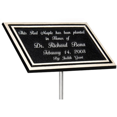 Cast Aluminum Outdoor Award Plaque-Stake Mount 6x8 - Black/Silver