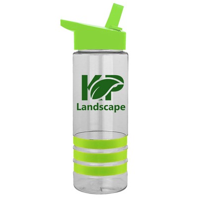 24 Oz. Sergeant Stripe Tritan™ Sports Bottle w/Flip Straw Lid & Stripe Bands