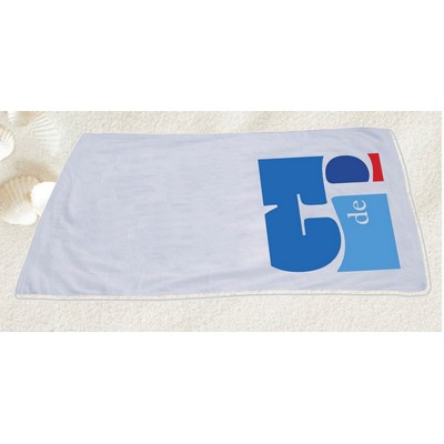 Velour Beach Towel 30X60 - White (IMPRINTED)