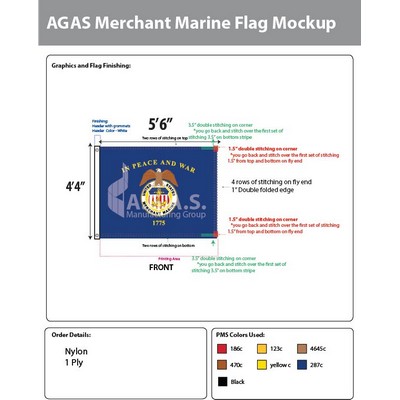 Merchant Marine Flags 52x66 inch