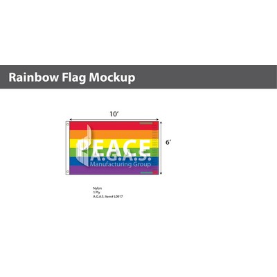 Rainbow Peace Deluxe Flag 6'X10'