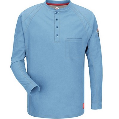 iQ Series® Men's Comfort Knit Long Sleeve Henley - Blue