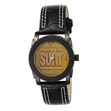 ABelle Promotional Time Maverick Medallion Black Ladies' Watch w/ Leather Strap