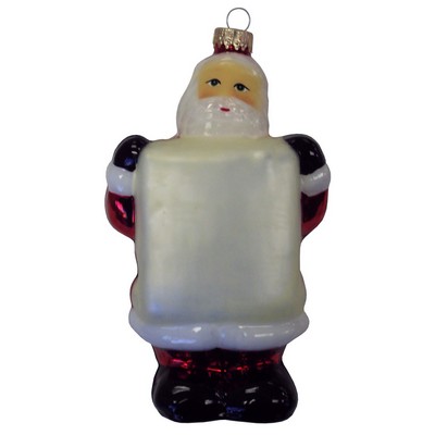 5" Glass Santa Claus Ornaments with Custom Imprint