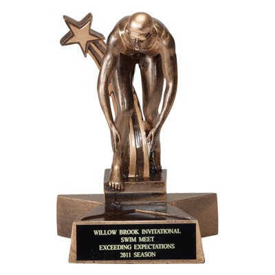 6¼" Resin Swimming Trophy w/Female Swimmer & Shooting Star