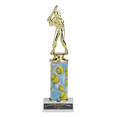 10" Single Column Softball Trophy w/Figure