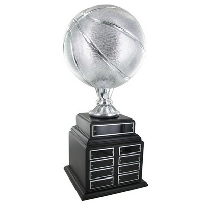 20" Silver Basketball Perpetual Trophy w/9" Silver Ball