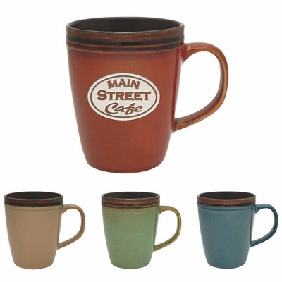 14 Oz. Reactive Glaze Antigua Collection Ceramic Mug - Etched