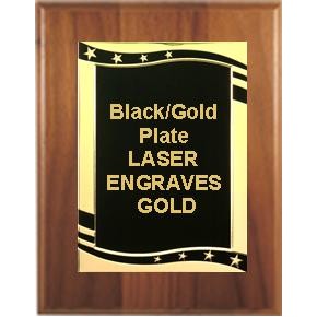 Cherry Plaque 8" x 10" - Black/Gold 5-7/8" x 7-7/8" Hi-Relief Plate