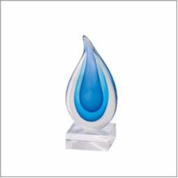 Radiant Drops Art Glass Award 7"H