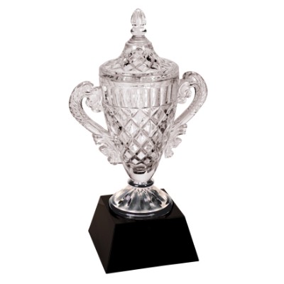 14" Crystal Cup on Black Pedestal Base