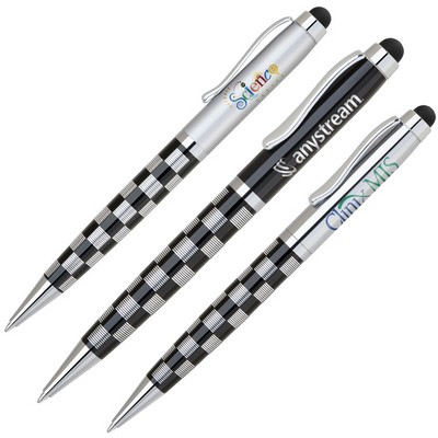 Heavyweight Twist Action Ballpoint Pen w/ Touch Screen Stylus