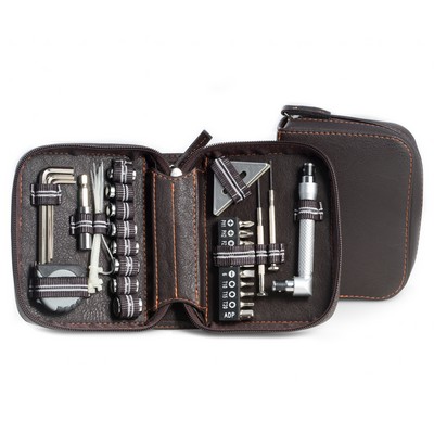 28 Piece Tool Set w/Black Leatherette Case