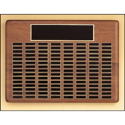 Walnut Perpetual Horizontal 72 Plate Plaque (22" x 30")