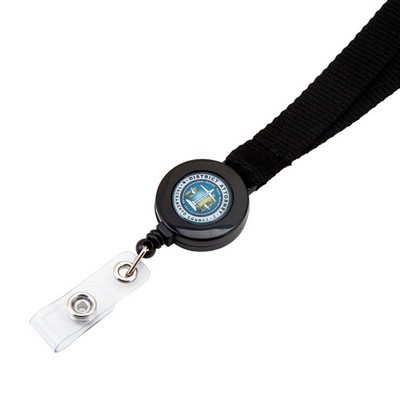 Two-in One Rope Lanyard w/Retractable Badge Reel